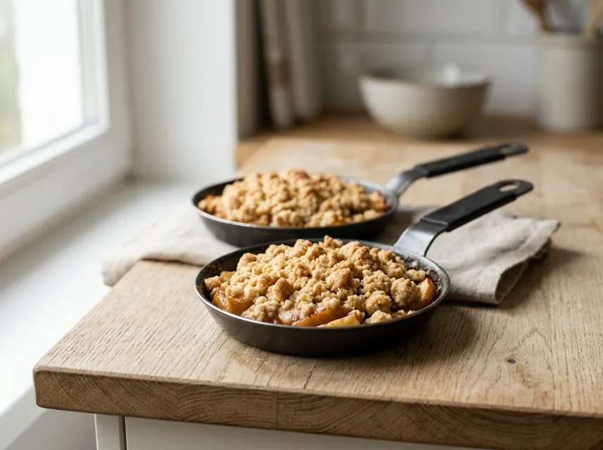 Apple Crumble aus dem Raclette-Pfännchen