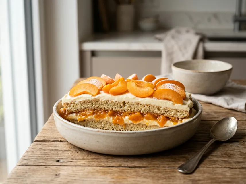 Süßes Aprikosen-Tiramisu ohne Zucker und Alkohol