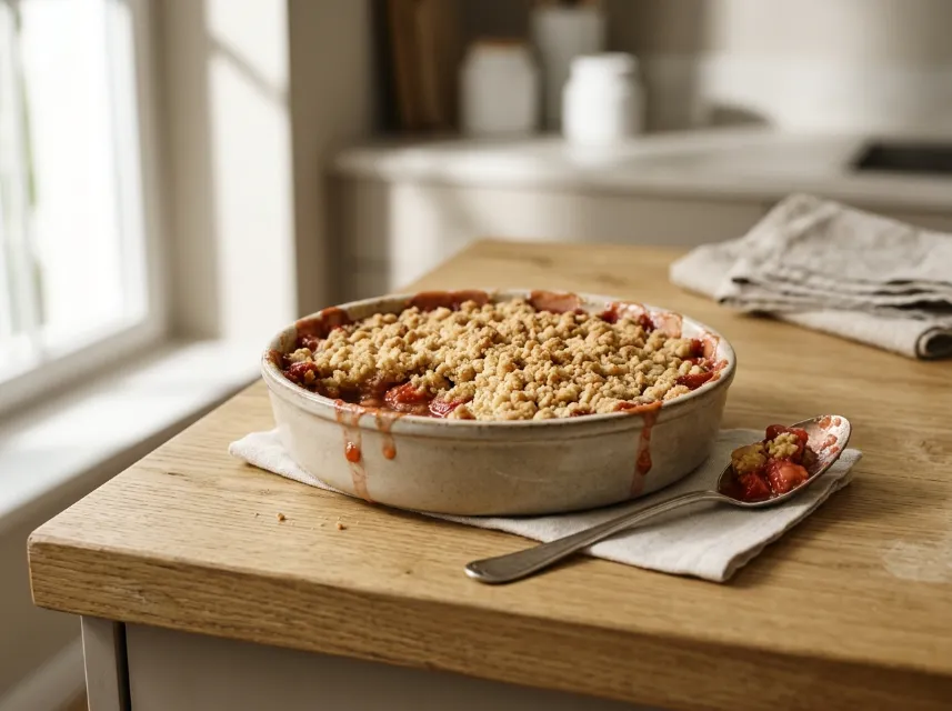 Erdbeer-Rhabarber-Crumble wie bei Oma