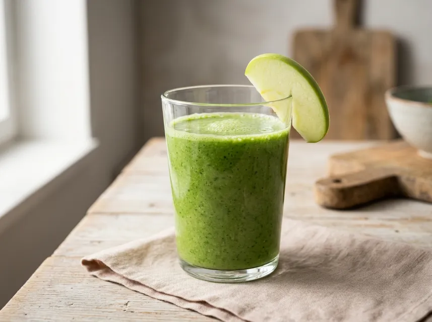 Grüner Smoothie mit Apfel