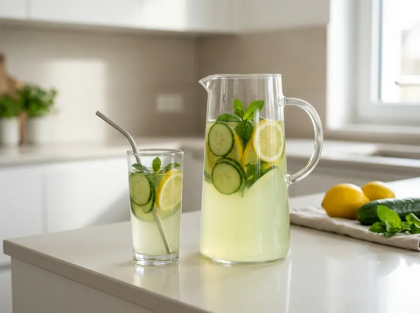 Gurkenlimonade mit Minze