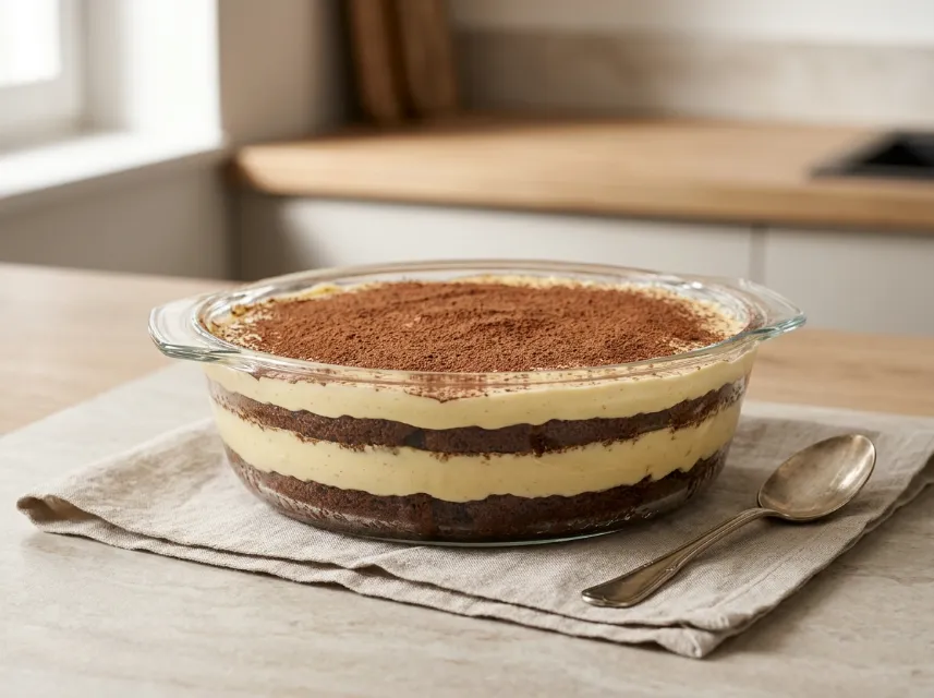 Low Carb Eierlikör-Tiramisu mit Schoko-Biskuit Rezept