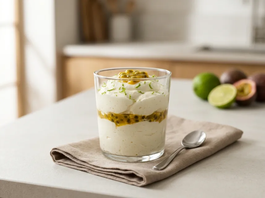 Low Carb Limetten-Maracuja-Creme