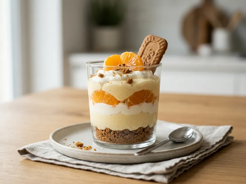 Mandarinen-Spekulatius-Dessert im Glas