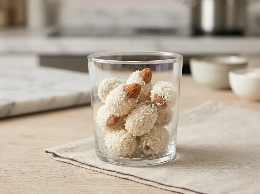 Raffaello-Mandeln mit Kokos im Glas