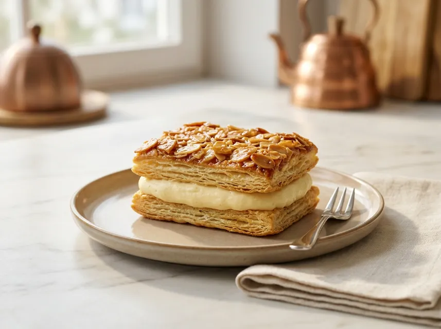 Schneller Bienenstich mit Blätterteig