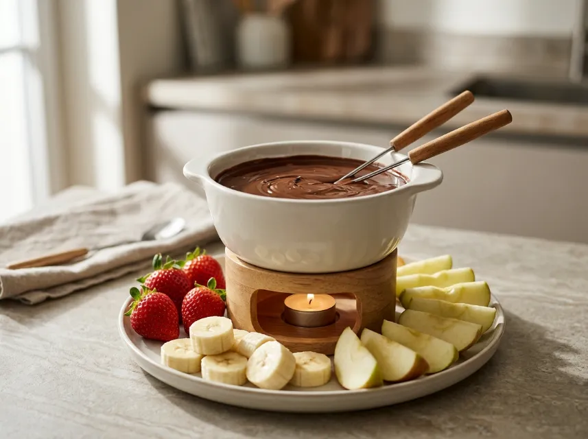 Schokofondue mit Früchten