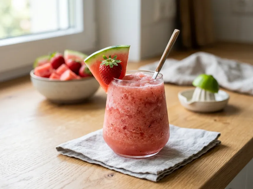 Wassermelonen-Slush mit Erdbeeren Rezept